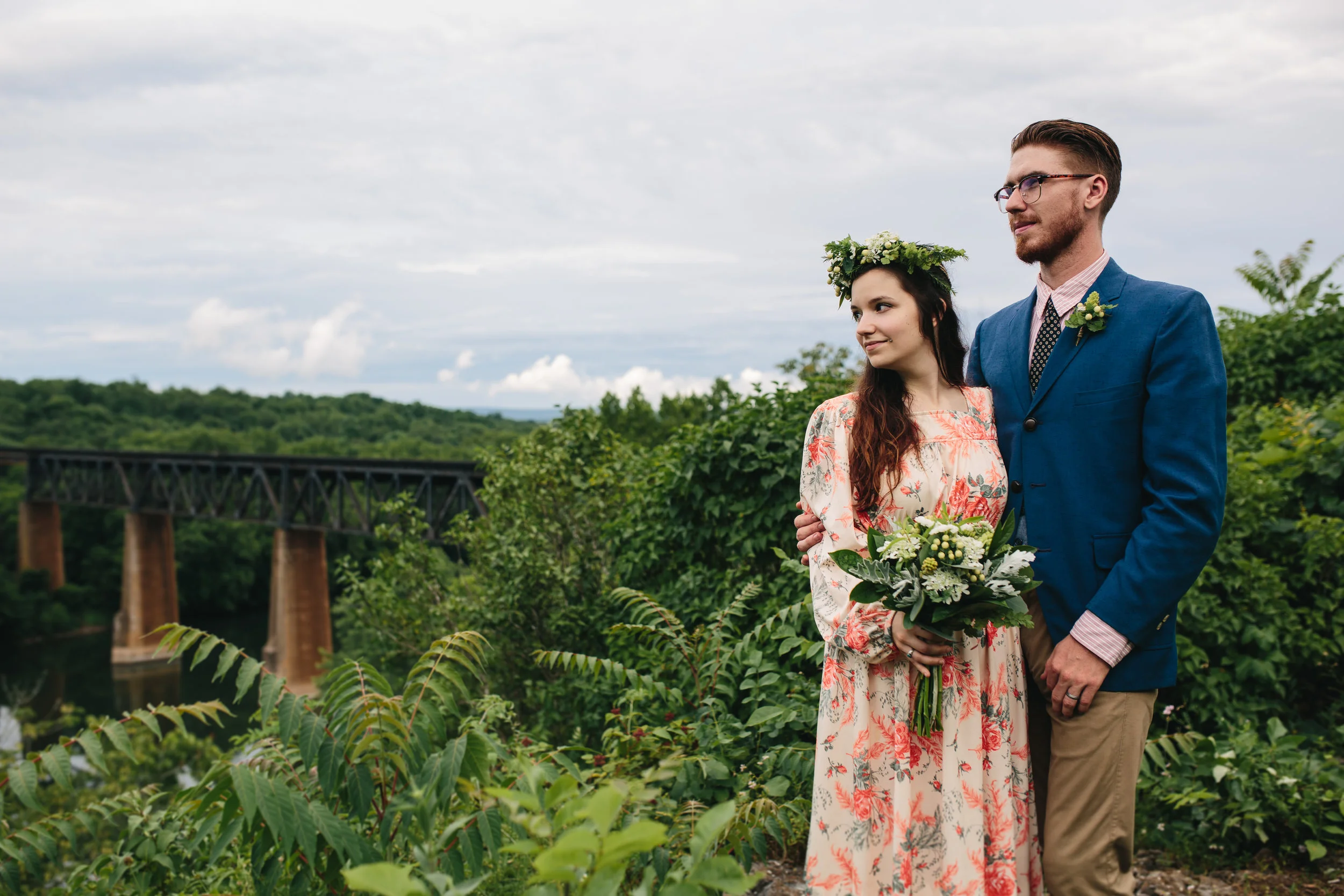 Pangtography elopement portrait of a couple in Shepherdstown, West Virginia.