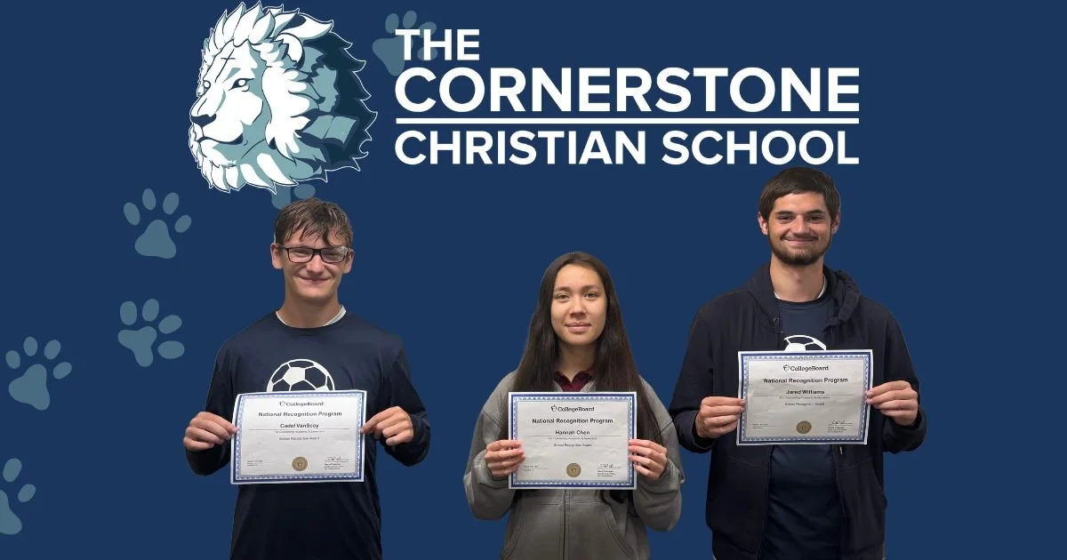 🎉 During our first Family Chapel, we had the privilege of honoring three members of the Class of 2026 &mdash; Jared Williams, Cadel Van Scoy, and Hannah Chen &mdash; who were recognized through the College Board National Recognition Program for thei