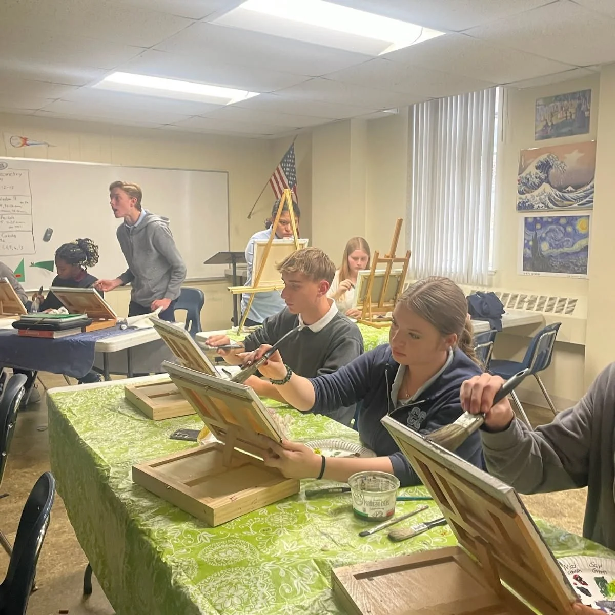 High schoolers are enthralled by the magic of Bob Ross as they work with him to recreate the &ldquo;Splendor of Autumn&rdquo;&mdash;and the happy little trees did not disappoint!