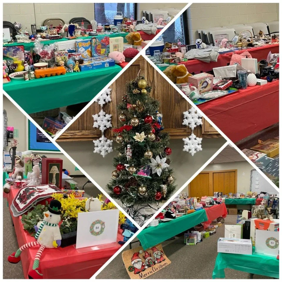 One of our favorite traditions is our annual Christmas store.  Parents donate gently-used items, and then elementary students have the opportunity to "shop" and surprise their loved ones with a hand-picked gift!  What a great way to experie