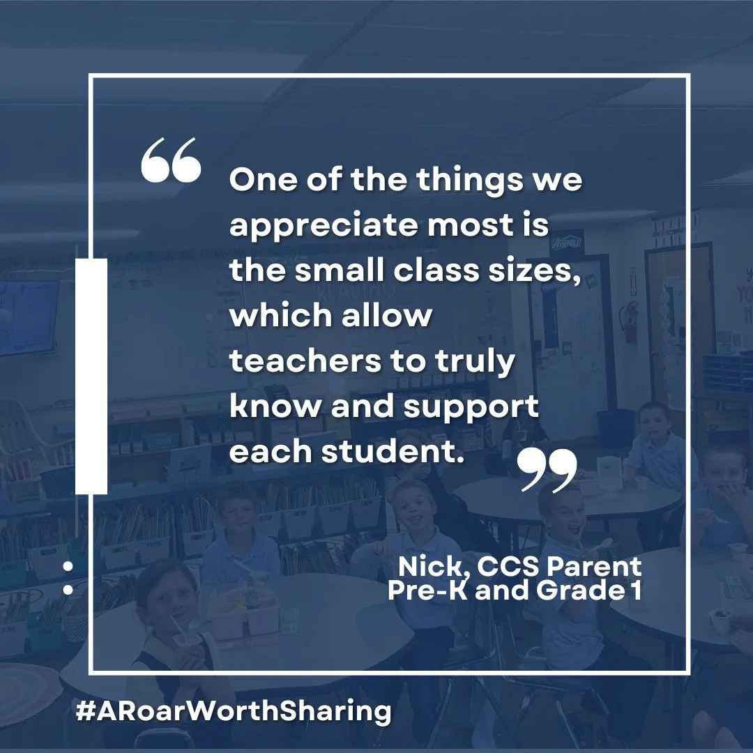 💙A Roar Worth Sharing 💙

✝️📖"We&rsquo;ve had a wonderful experience at Cornerstone Christian School, where our daughter is in 1st grade and our son is attending Pre-K.  One of the things we appreciate most is the small class sizes, which allo