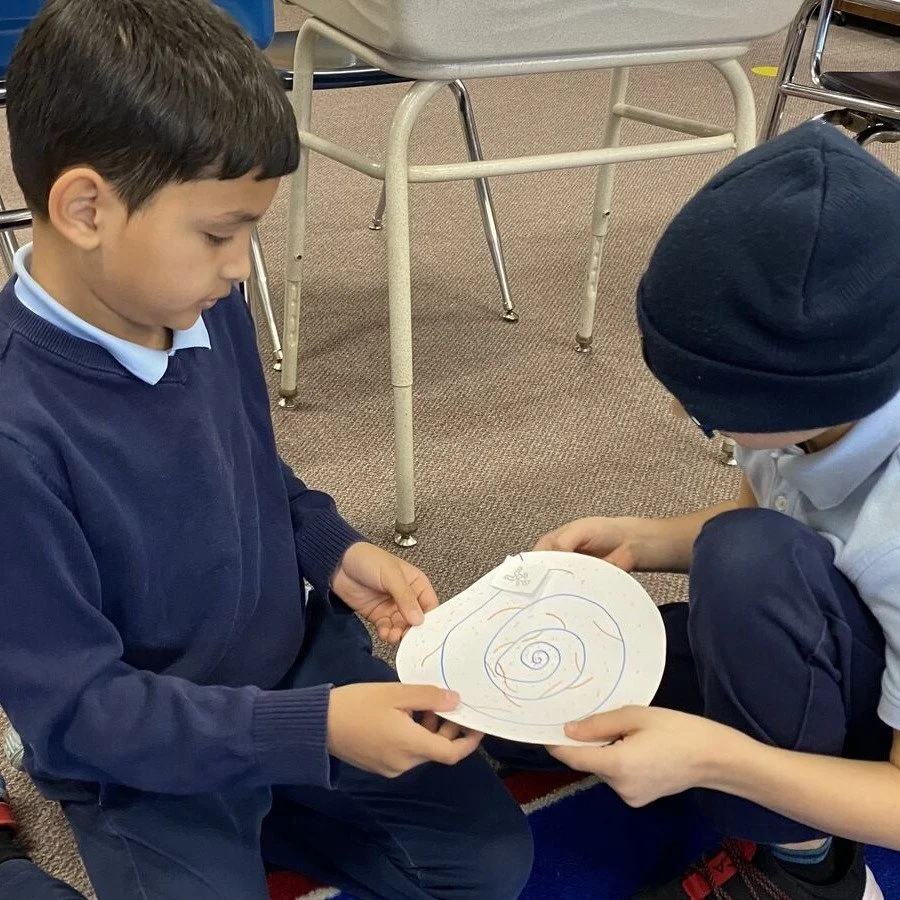 STEM in action! 🧲🌀 
Our 3rd grade students designed and drew their own magnetic mazes, then used a magnet bar to guide a paperclip through the maze while exploring how magnets work. Hands-on learning at its best!🧲📐