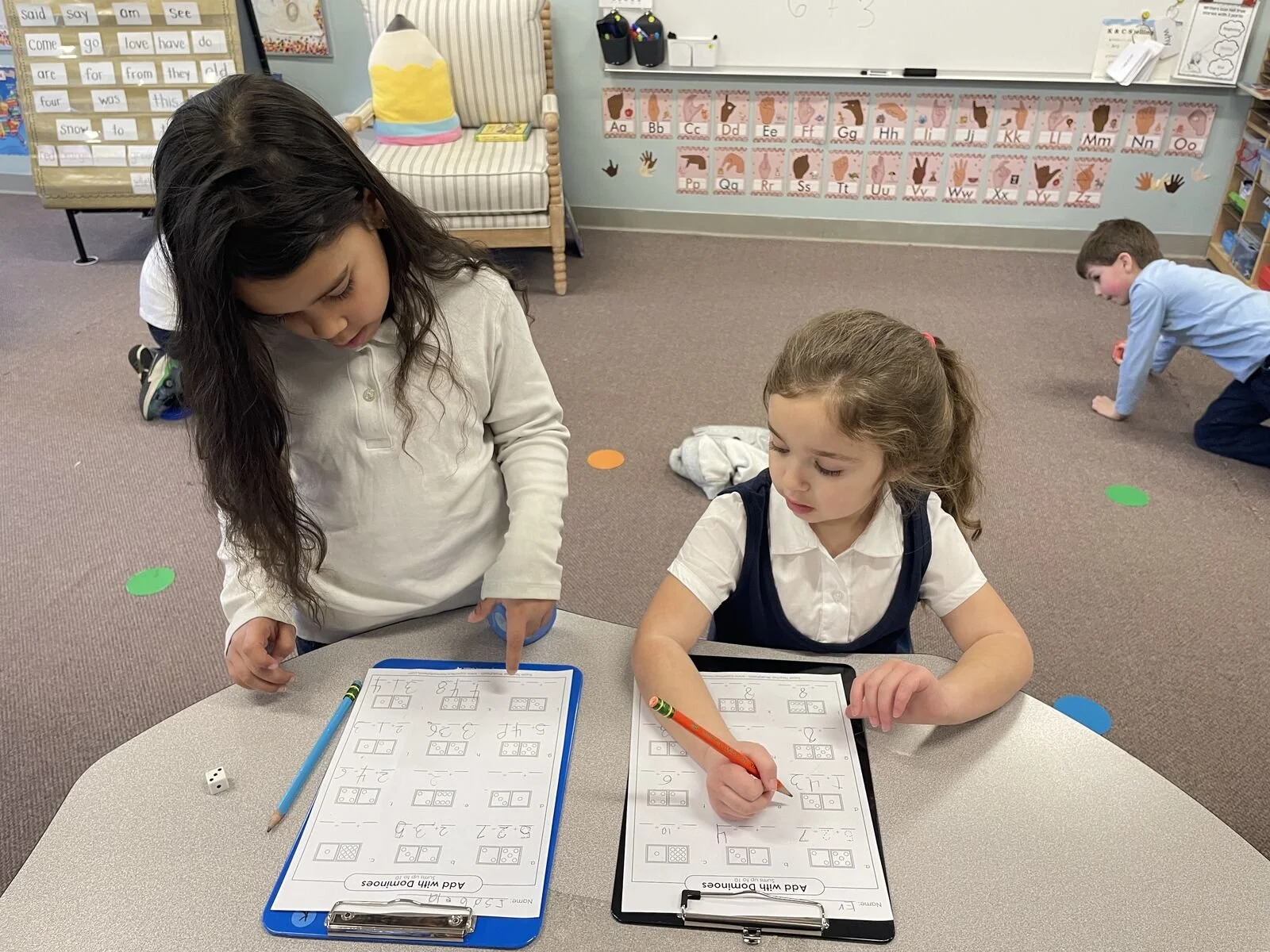 Math games make math fun! 🧮✨ Look at our students learning, exploring, and staying engaged while building those math skills!