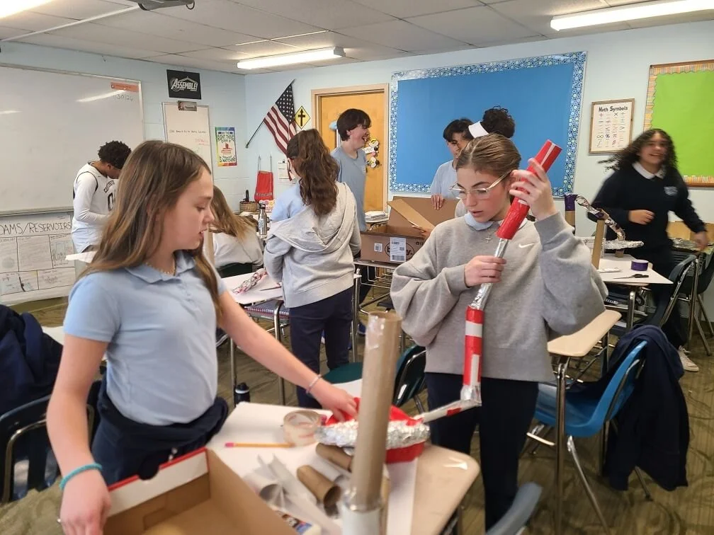 Middle school science in action! 💧

As part of their water unit, students learned about buoyancy, gravity, friction, and energy&mdash;then designed their own water slides. The final challenge: add water and get 10 marbles down the slide without cras