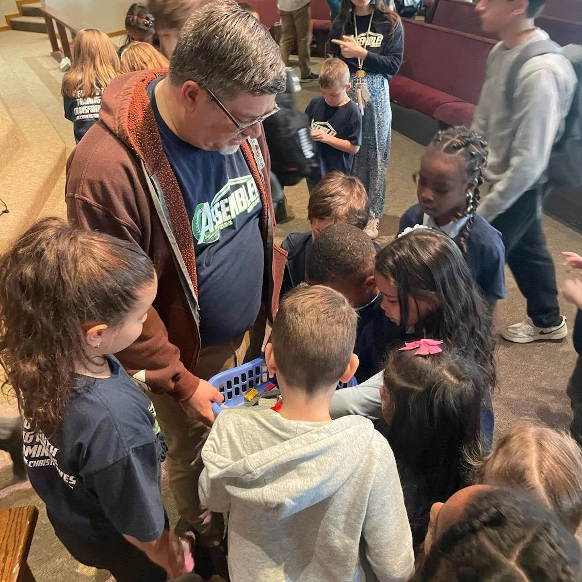 Today our parents, students, and staff gathered for a special family chapel service! Pastor John Nielson @Manchester Church of the Nazarene (MCN) shared a powerful message using LEGO building principles to highlight our annual theme, &ldquo;Assemble.