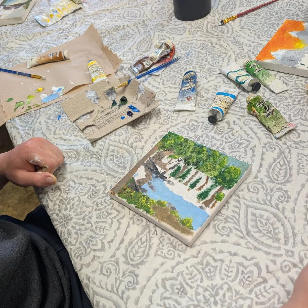 High school students explored the style of Edgar Degas by creating mini oil paintings inspired by his unique approach to capturing movement and everyday life. 🎨

They focused on his love of non-posed, in-action subjects&mdash;sometimes spontaneous, 