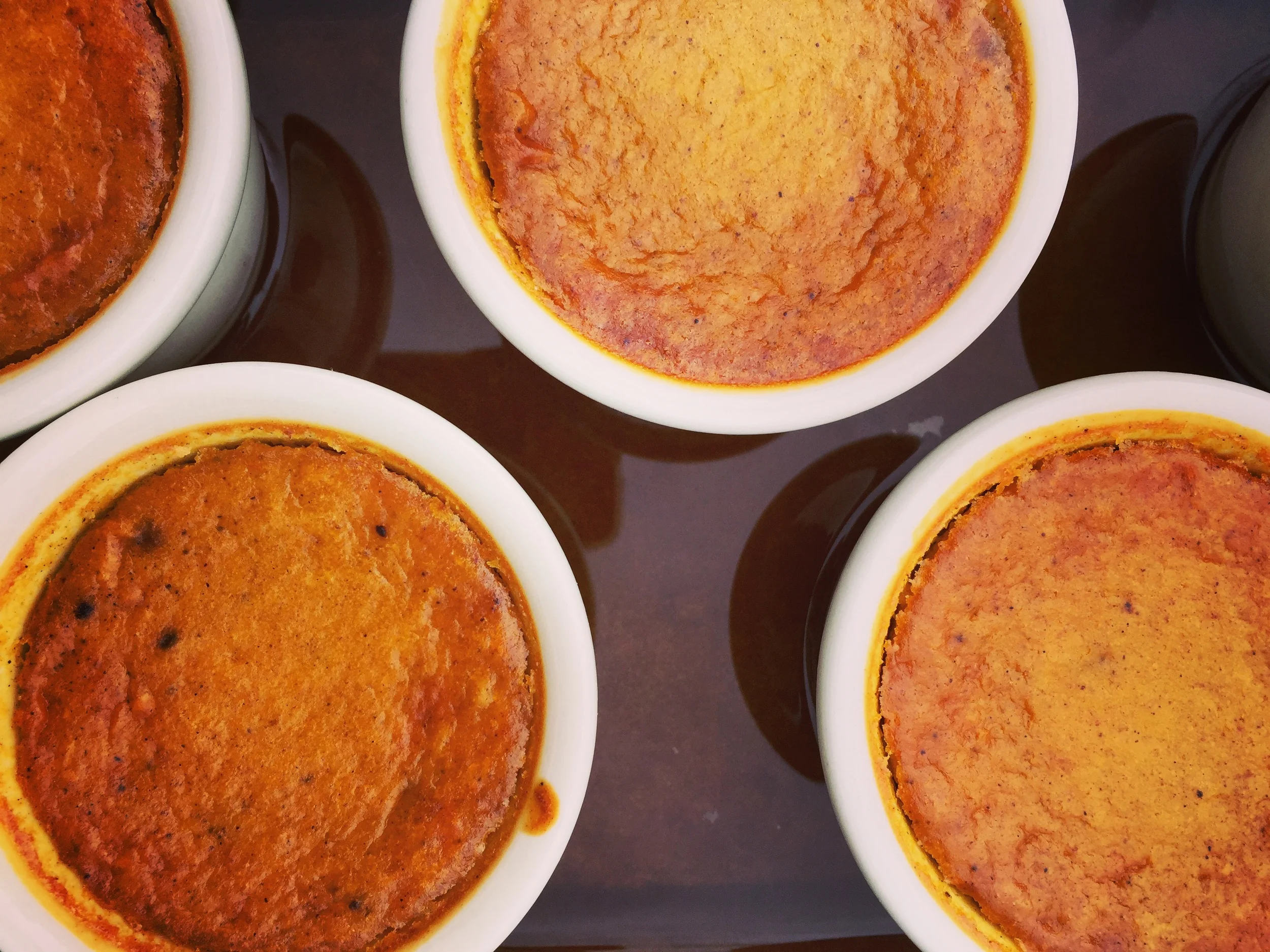 Baked Pumpkin Custard with Candied Pecans