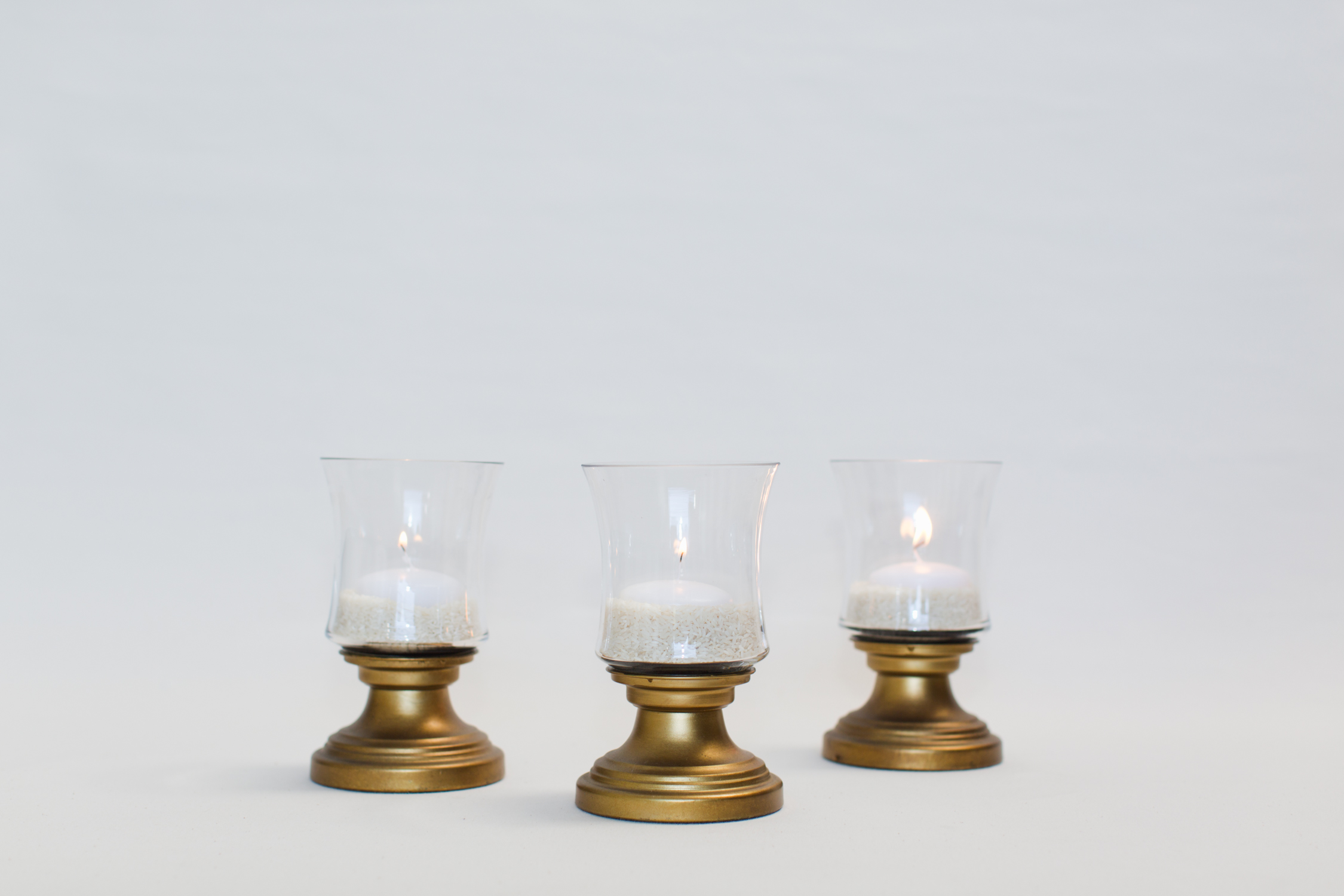 Gold Footed Candle Holders