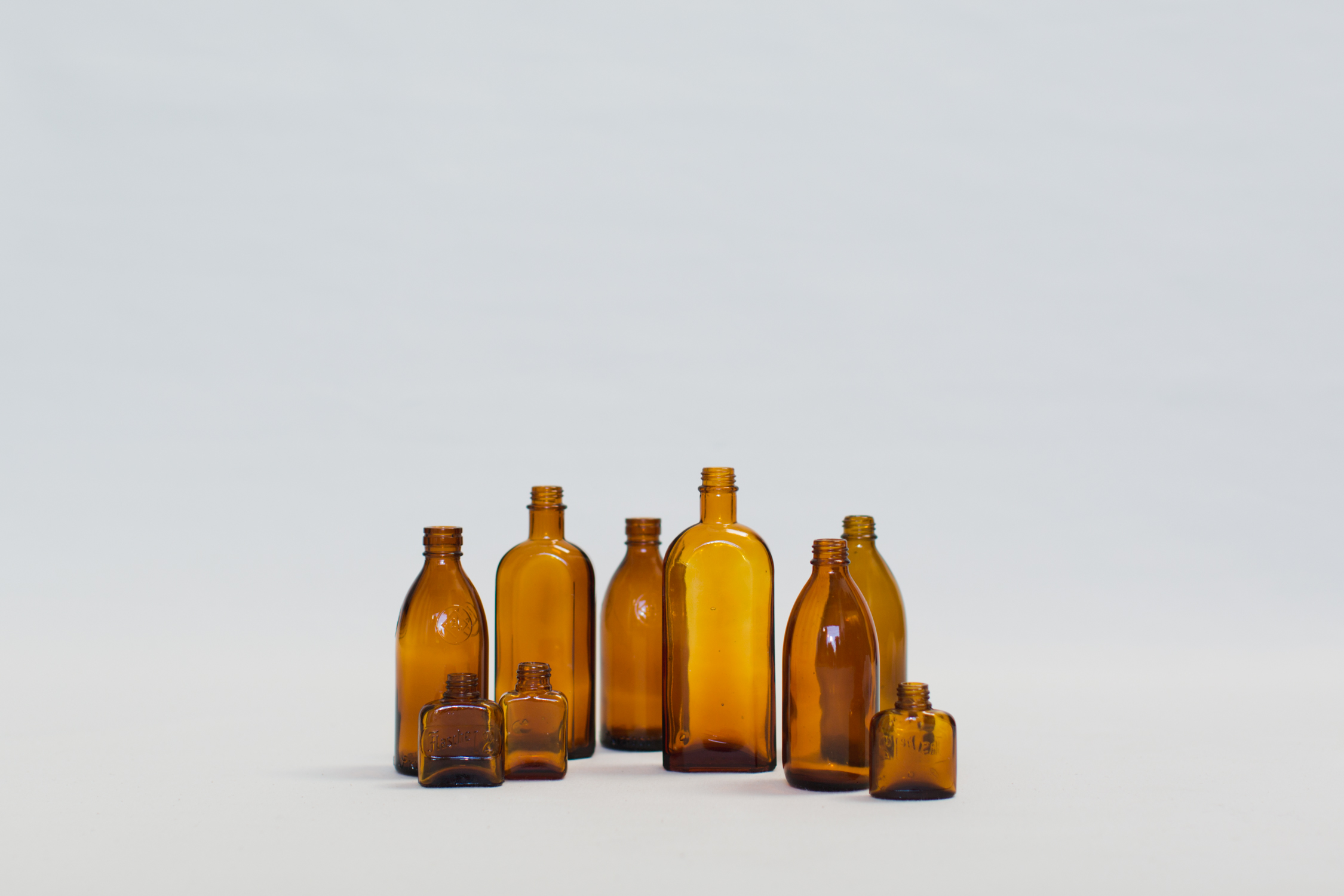 Vintage Apothecary Amber Bottles