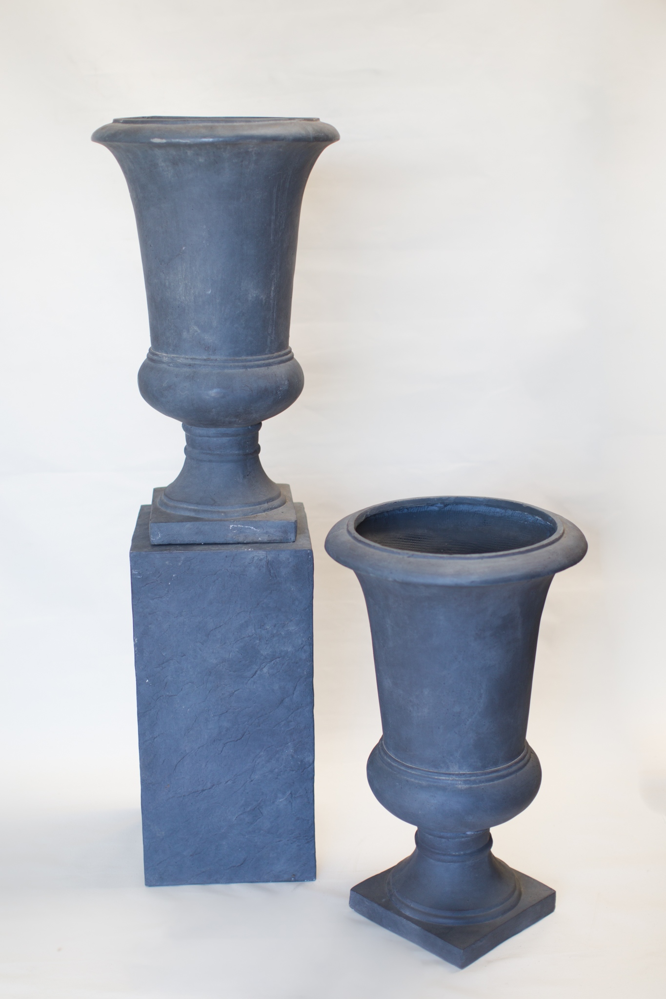 Grey Washed Cement Urns & Pillars