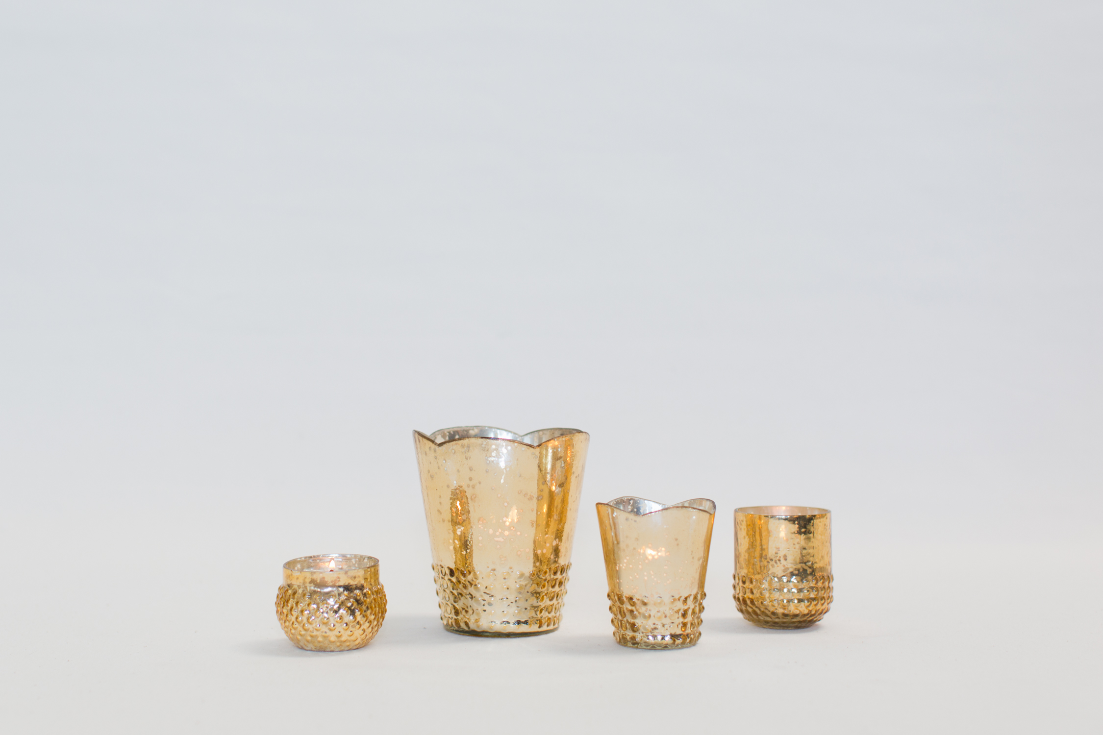 Gold Mercury Glass Votives