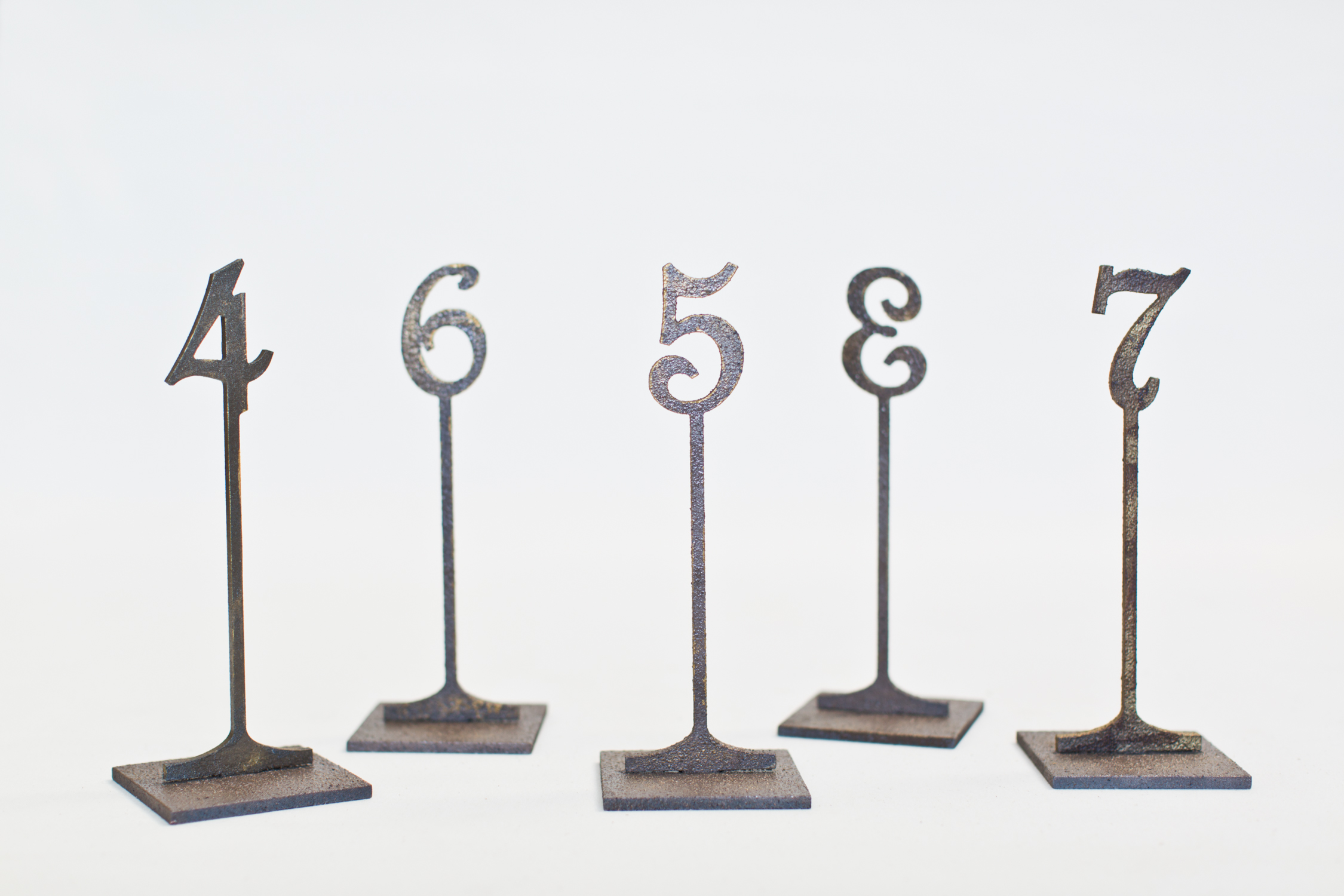 Wood with Metal Finish Table Numbers