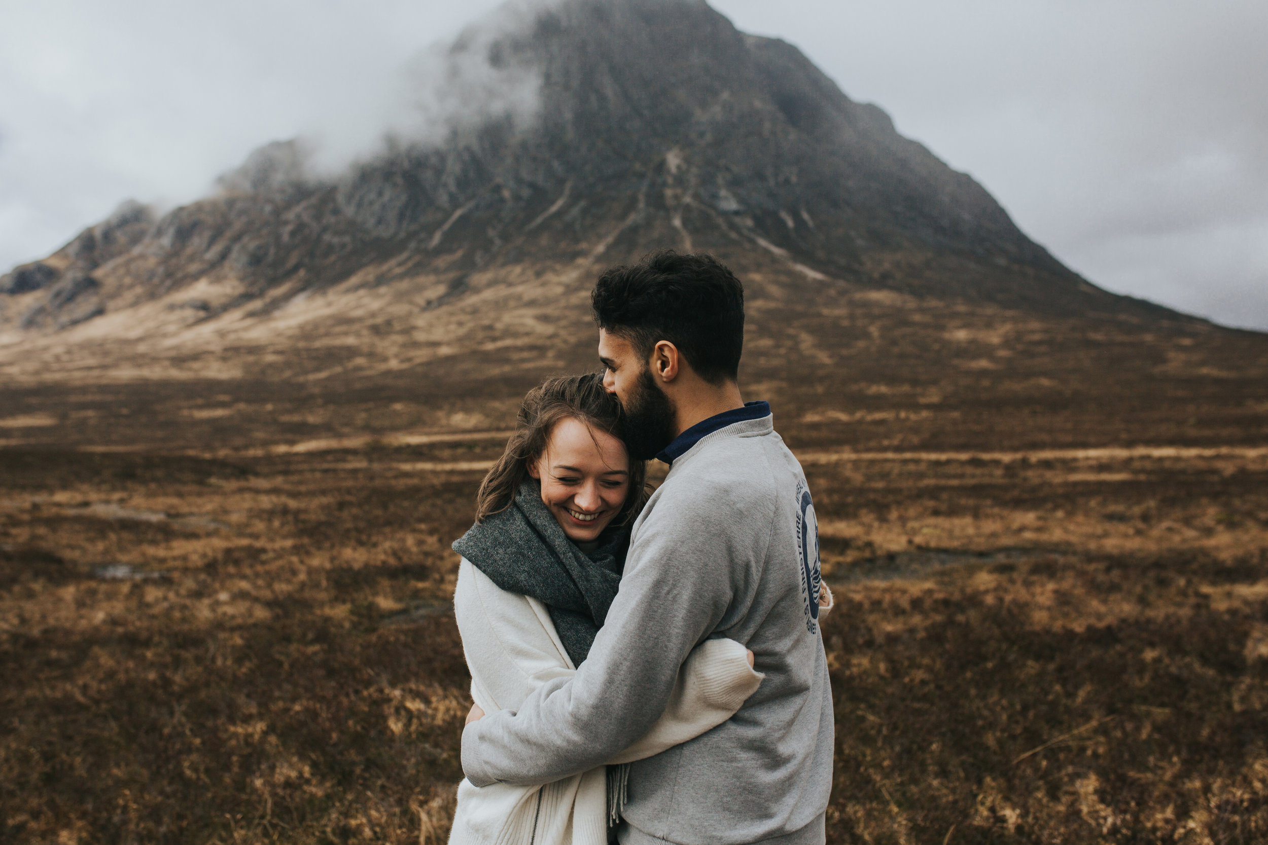 Glencoe engagement cuddle