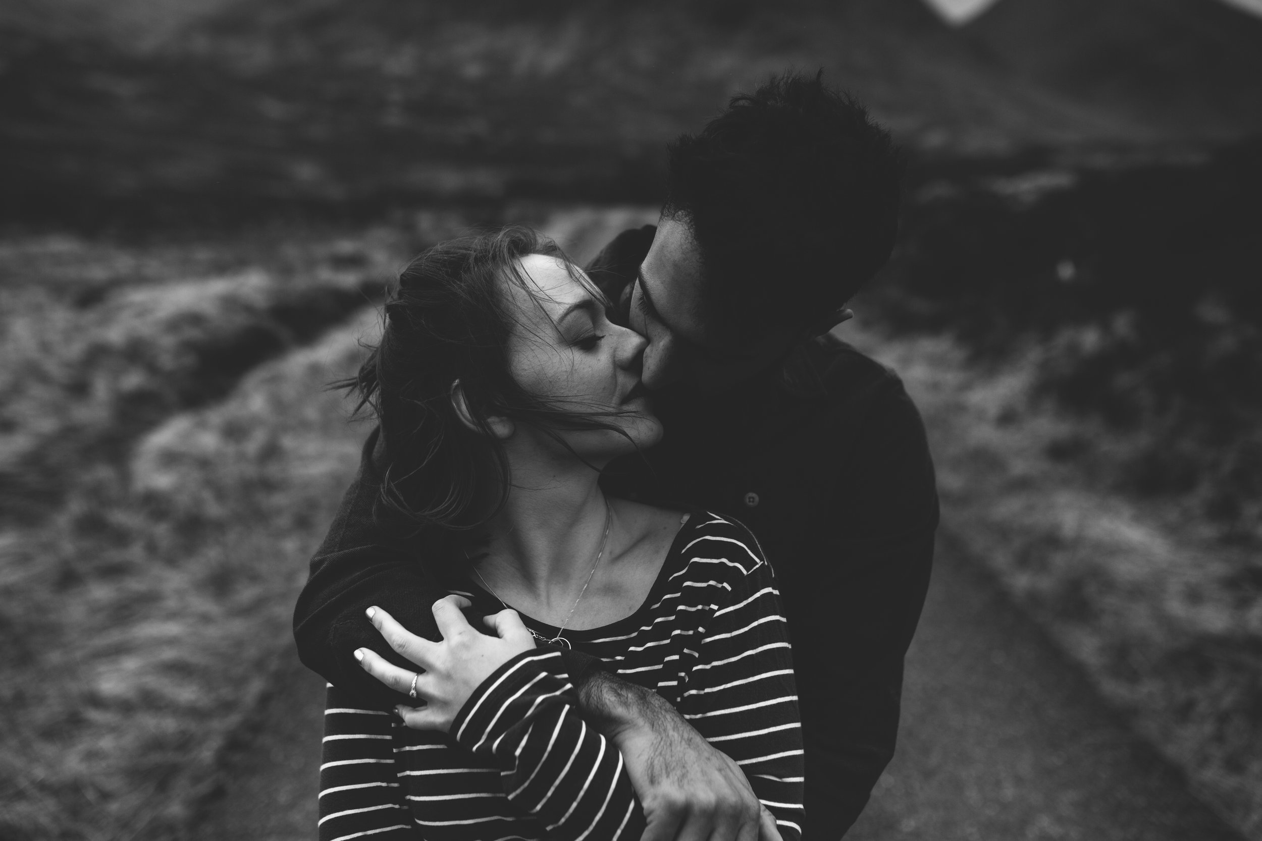 Glencoe engagement kiss