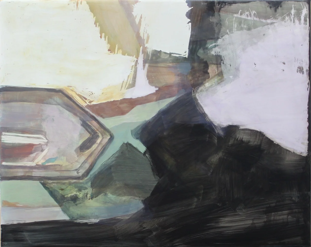 broken cistern &nbsp; &nbsp;acrylic on TerraSkin &nbsp; &nbsp;16"x20"