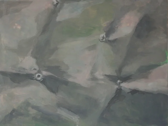 sans titre &nbsp; acrylic and oil on terra skin &nbsp;&nbsp;12” x 9” &nbsp;&nbsp;