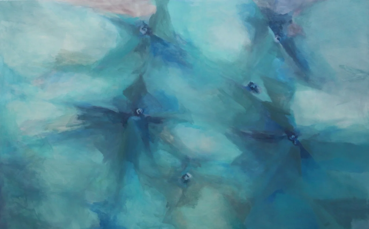 ton visage étoilé &nbsp; acrylic and oil on canvas &nbsp;&nbsp;48” x 30” &nbsp;&nbsp; &nbsp;&nbsp; &nbsp;