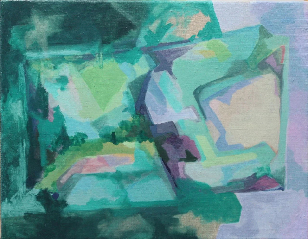 my father's summer garden &nbsp; &nbsp;acrylic and oil on linen &nbsp; &nbsp;14"x18"