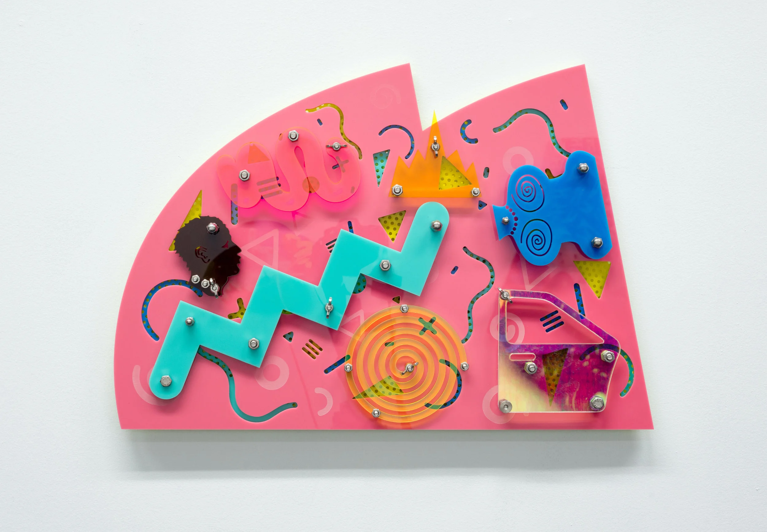 Jazzy (Blackamoors Collage #60), 2017 Plexiglass and Stainless Steel 15 x 22 inches