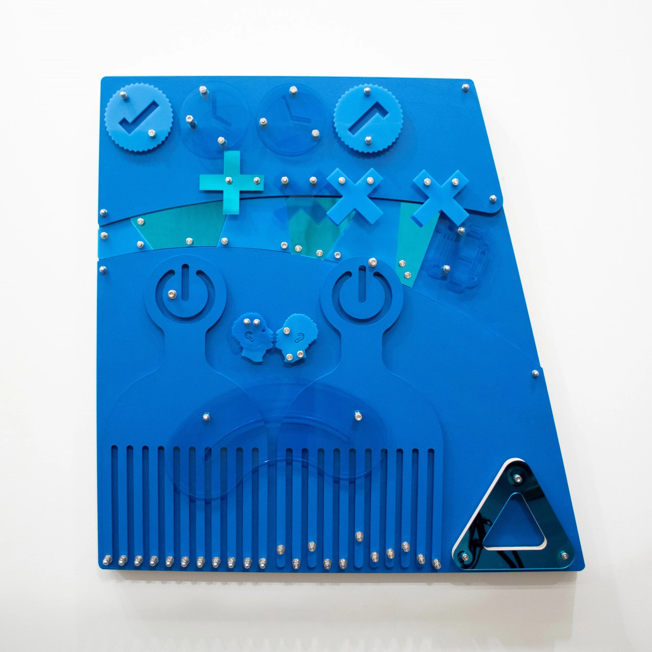 Goofus and Gallant (Blackamoors Collage #139) CNC routed MDF and Baltic birch, plexiglass, mirror and stainless steel hardware 36 x 36 inches