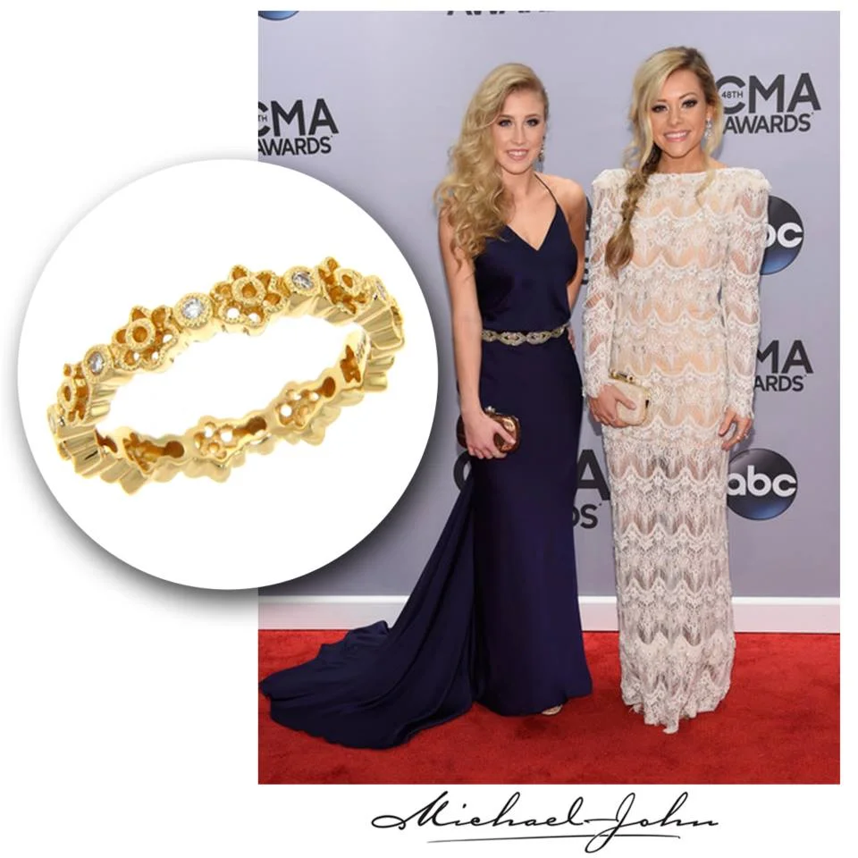 What a stunner! Singer Maddie Marlow, from the country duo Maddie and Tae , knows that the smallest details complete an outfit. Maddie wore our yellow gold and diamond ring to the 84th #CMAawards , November 2014.