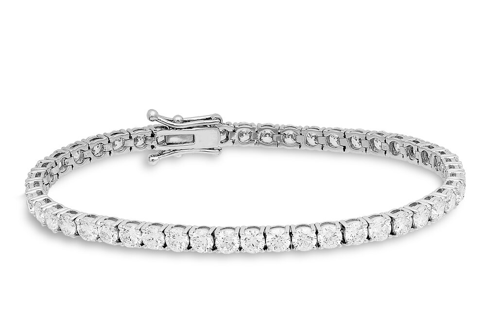 18K white gold diamond tennis bracelet - Style # 29389 — Michael John Bridal