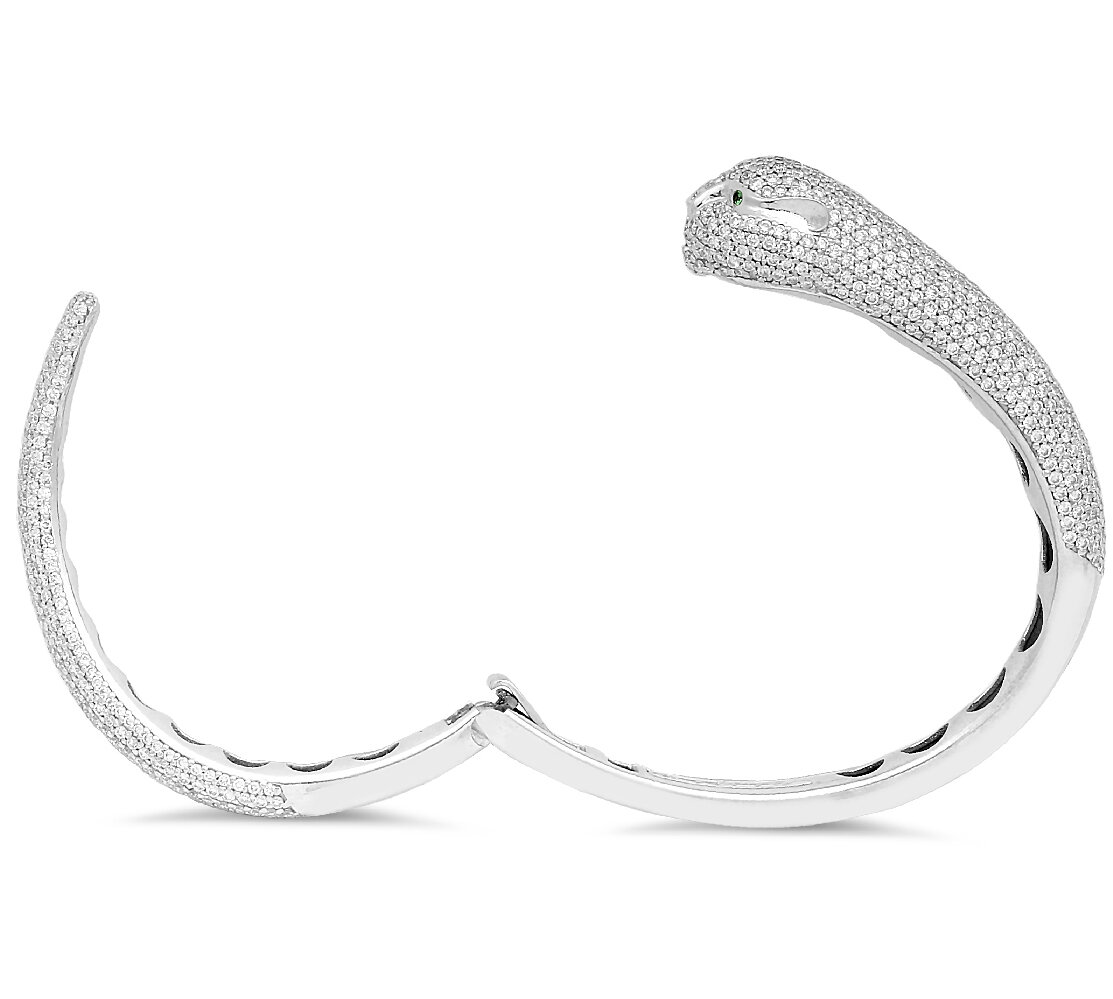 18K cougar diamond bangle - SKU#: 24506 — Michael John Bridal