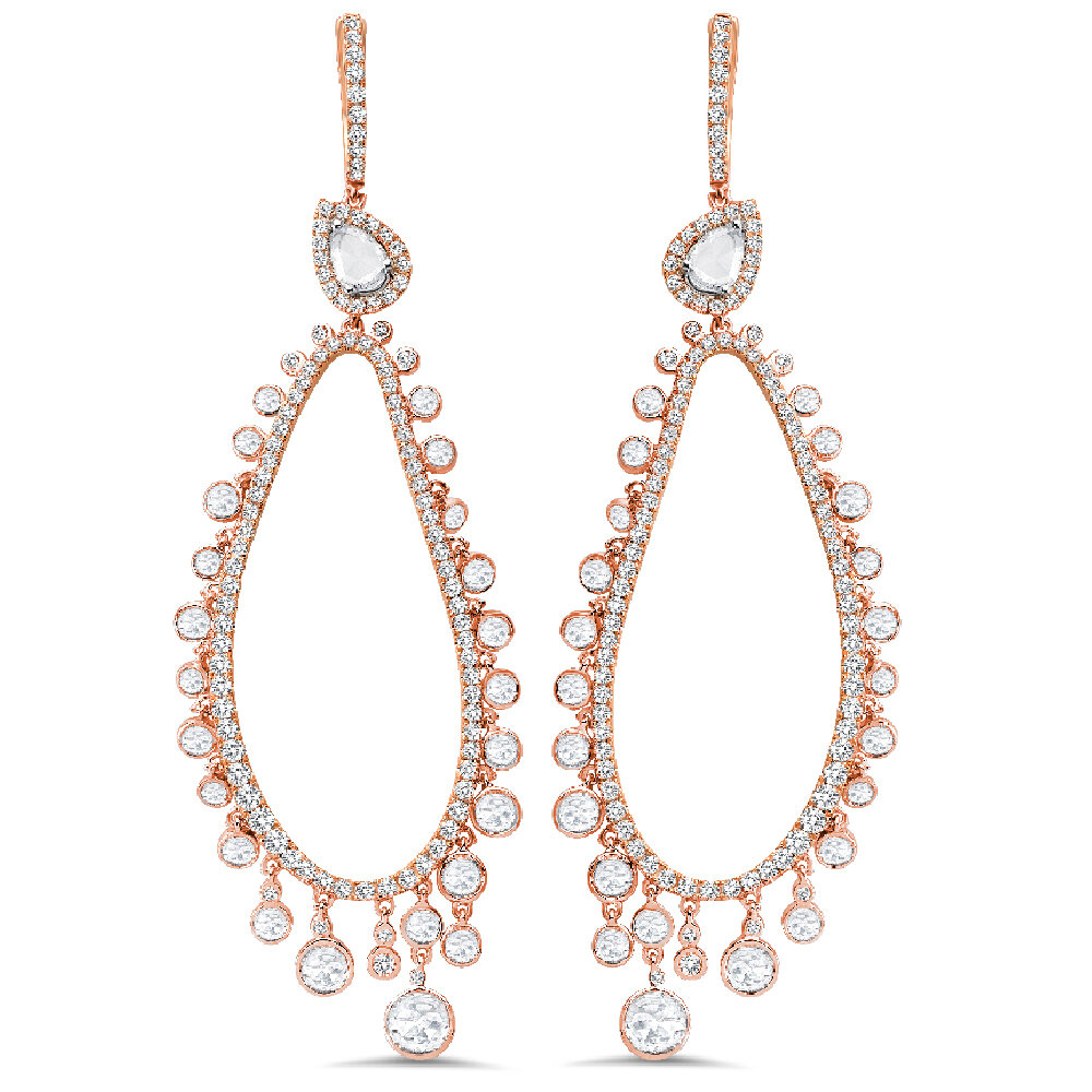 Buy Diamond Stud Earrings, 18K Rose Gold Round Diamond Earrings, Round Halo Diamond  Studs, Rose Gold Diamond Earring Stud Online in India - Etsy