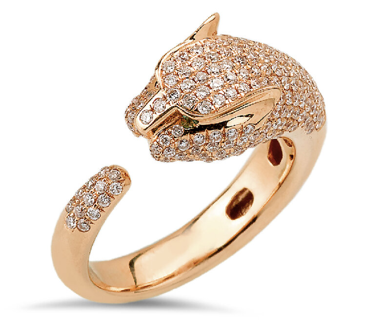 18K gold heart ring with 0.40 CT round brilliant cut diamonds — Michael  John Bridal