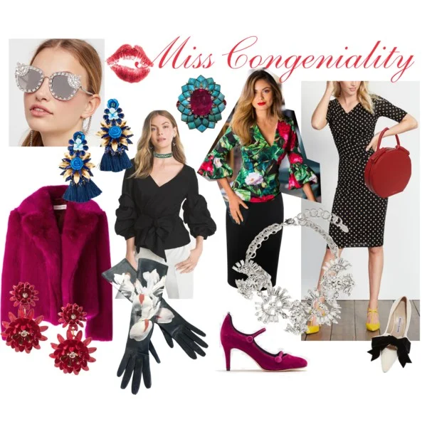 Miscellaneous outfits and accessories for a Signature Style concept in True Winter colors for the Femme Fatale Image Archetype.
