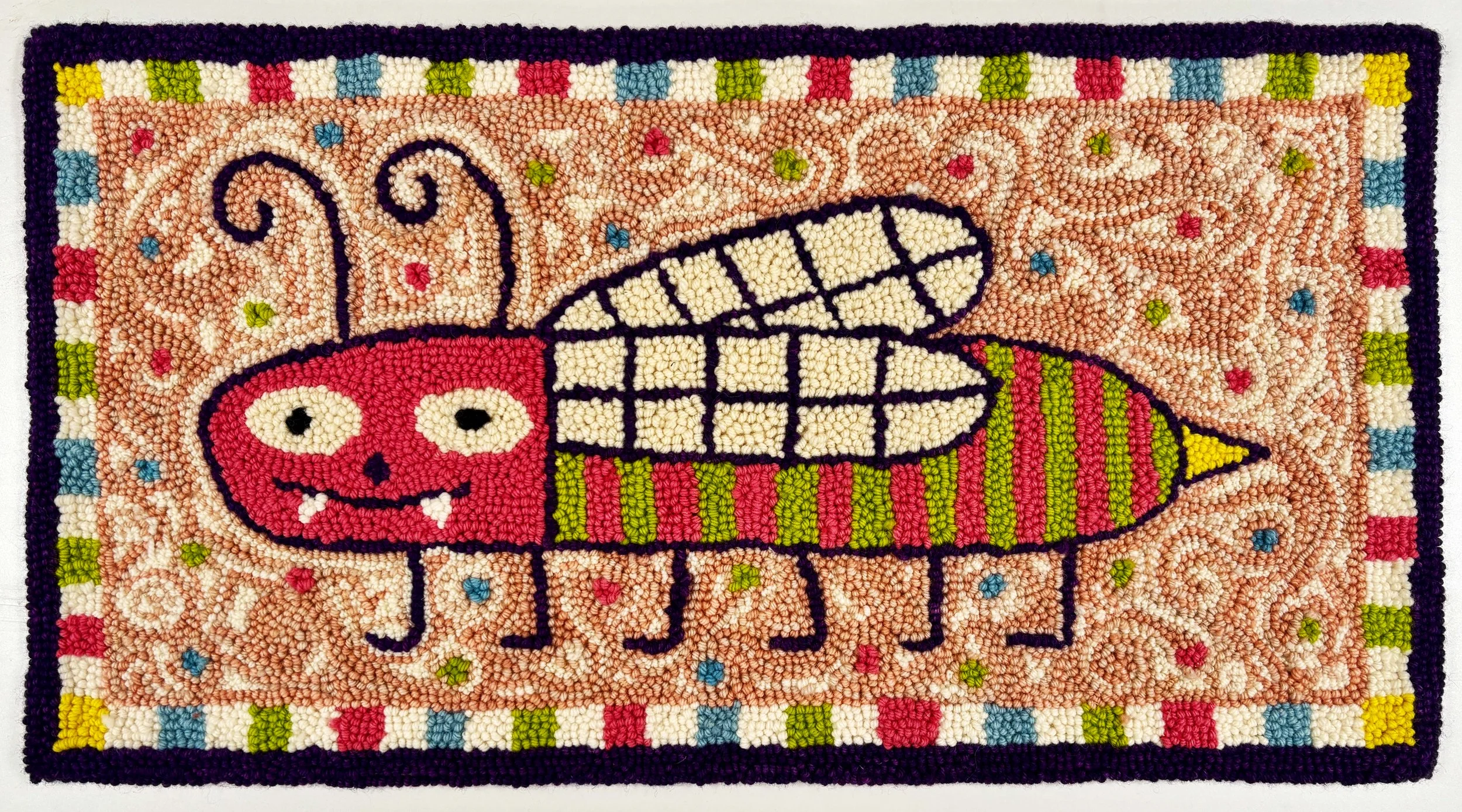  Bug Rug. 18.5” x 34”. Wool. 