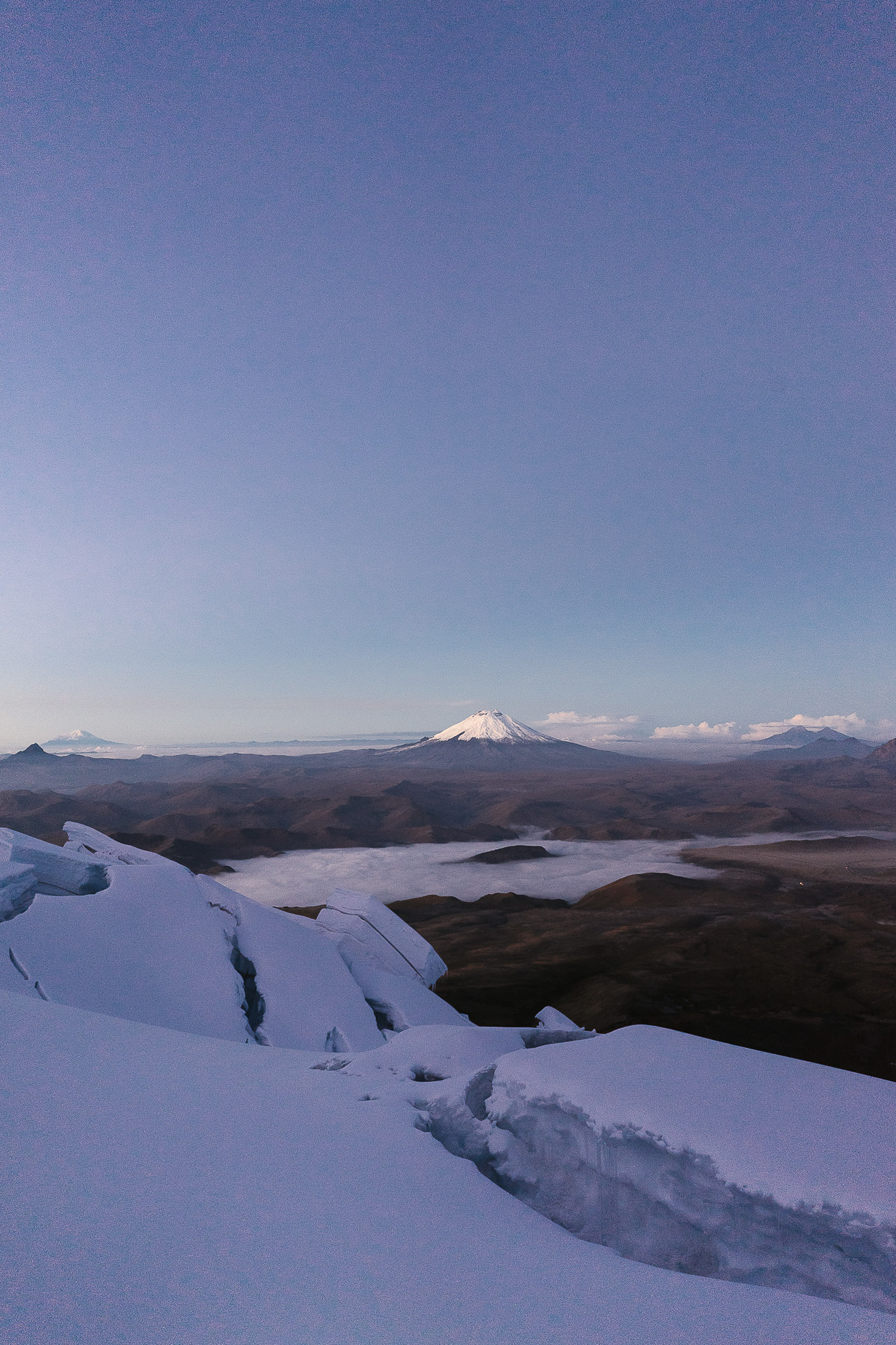 Dawn on Antisana looking towards Cotopaxi - Kyle Frost