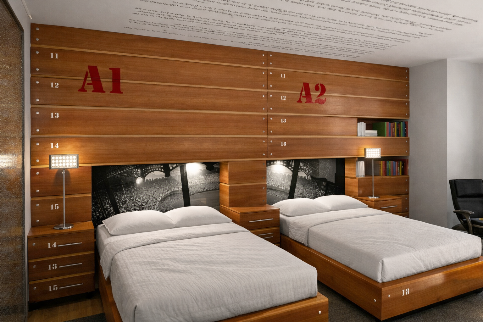 Modern hotel room with stadium artwork.png