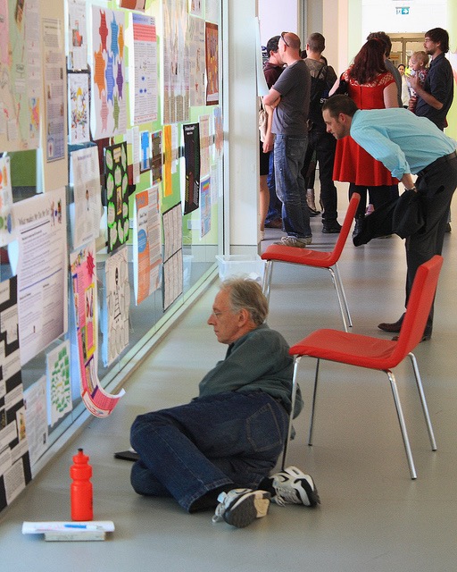 Reading teacher education student work at an end of year celebration (Photo by Hannah Germantse)