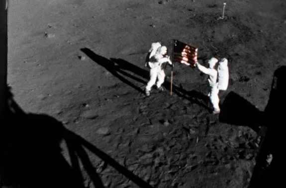 Buzz Aldrin and Neil Armstrong on July 20, 196