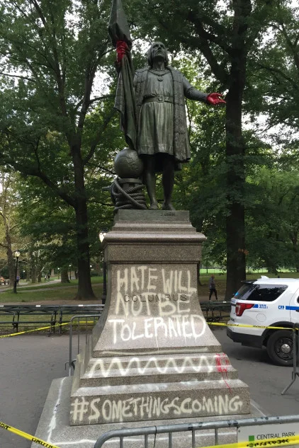 Christopher Columbus Statue at Central Park, New York. Photo Credit: New York Post 