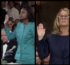 Anita Hill on the left and Christine Ford on the right