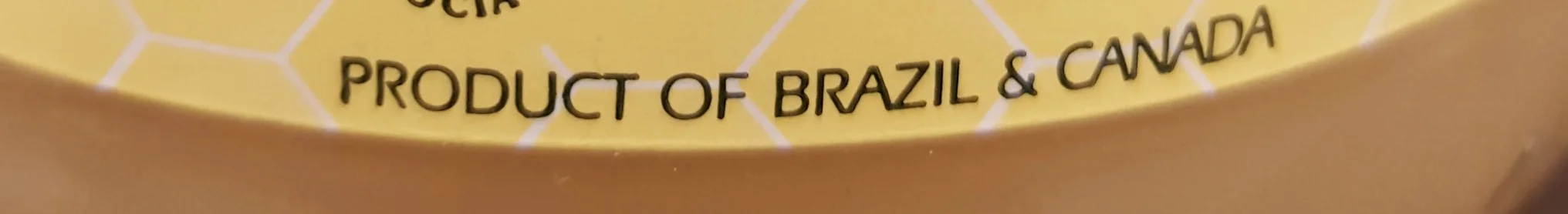Country of origin on label of the same USDA organic honey pictured above.