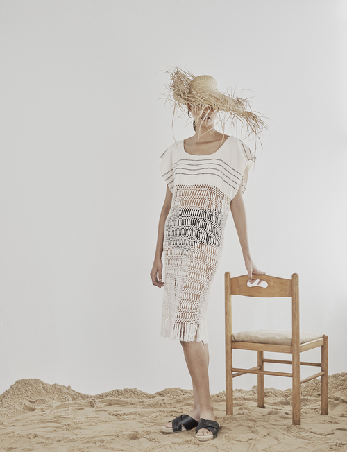Macrame Fringe Dress by Jaline $375