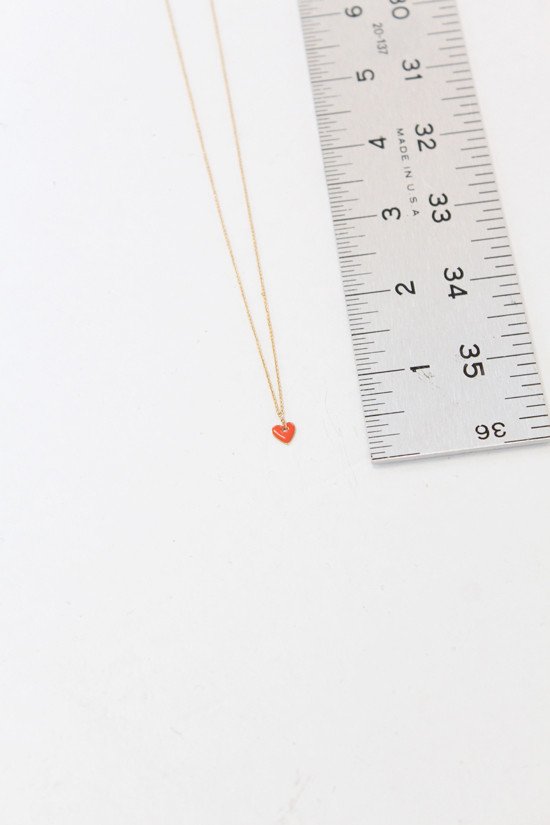 Tiny French Enamel Heart Necklace $85 