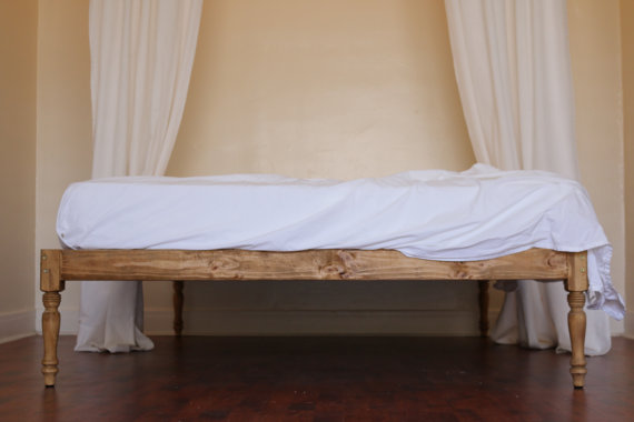 Rustic Wood Platform Bed $619