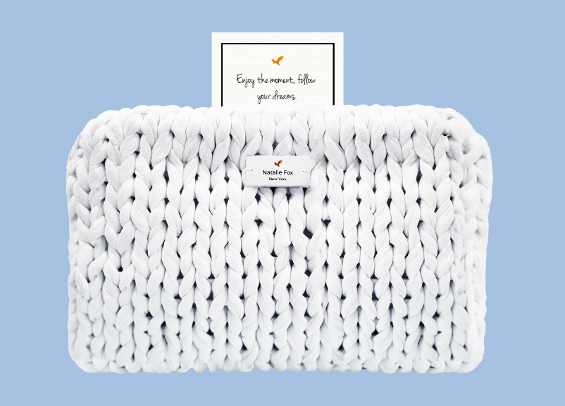 Natalie Fox Knit Bag with Inspirational "Secret" $170