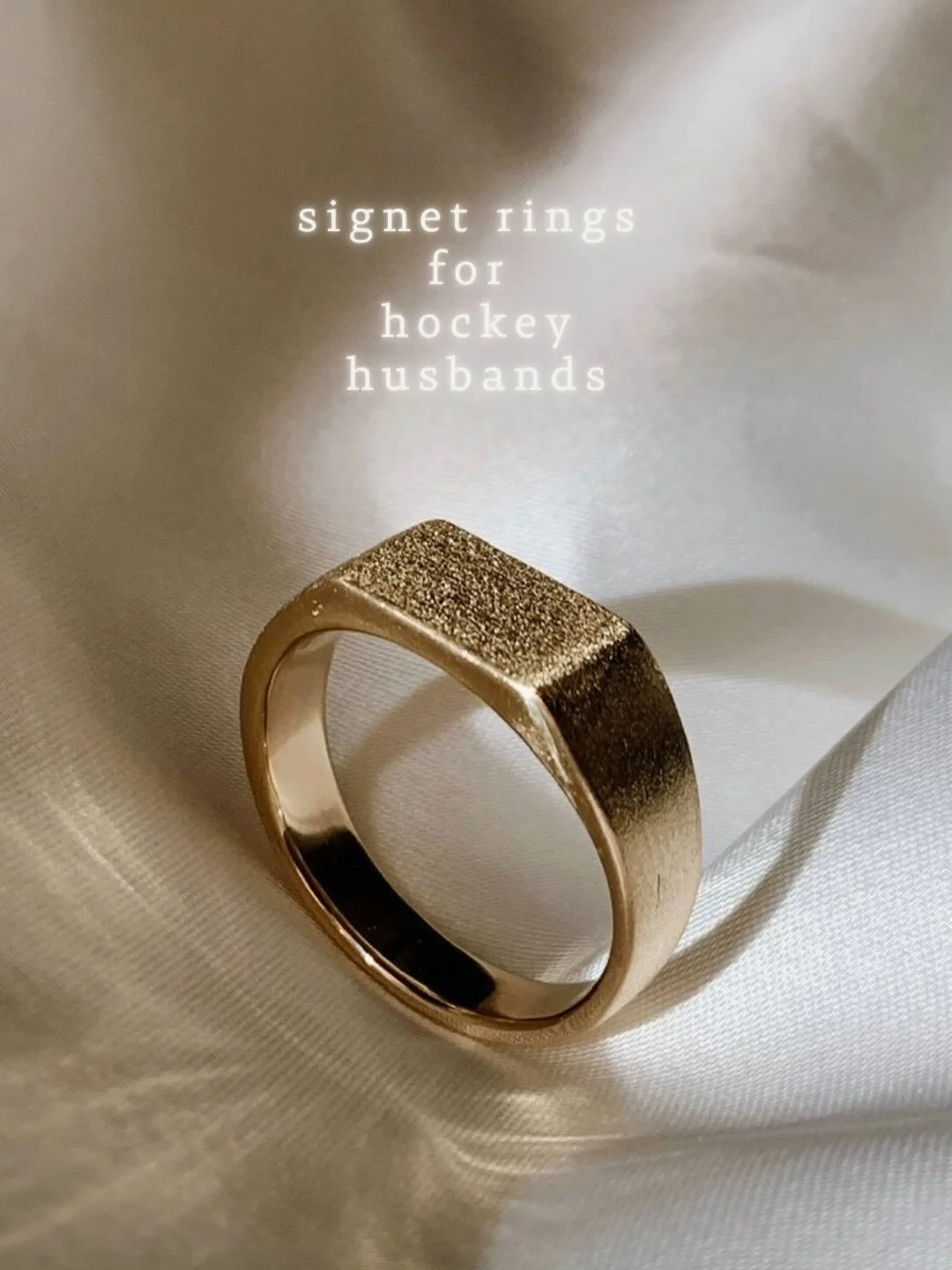 heated rivalry has me in a chokehold so obviously i picked out signet style wedding rings for the hockey boyfriends when they become hockey husbands. 

for ilya, it&rsquo;s drama: a black onyx face set with a sigil of their intertwined initials, thei