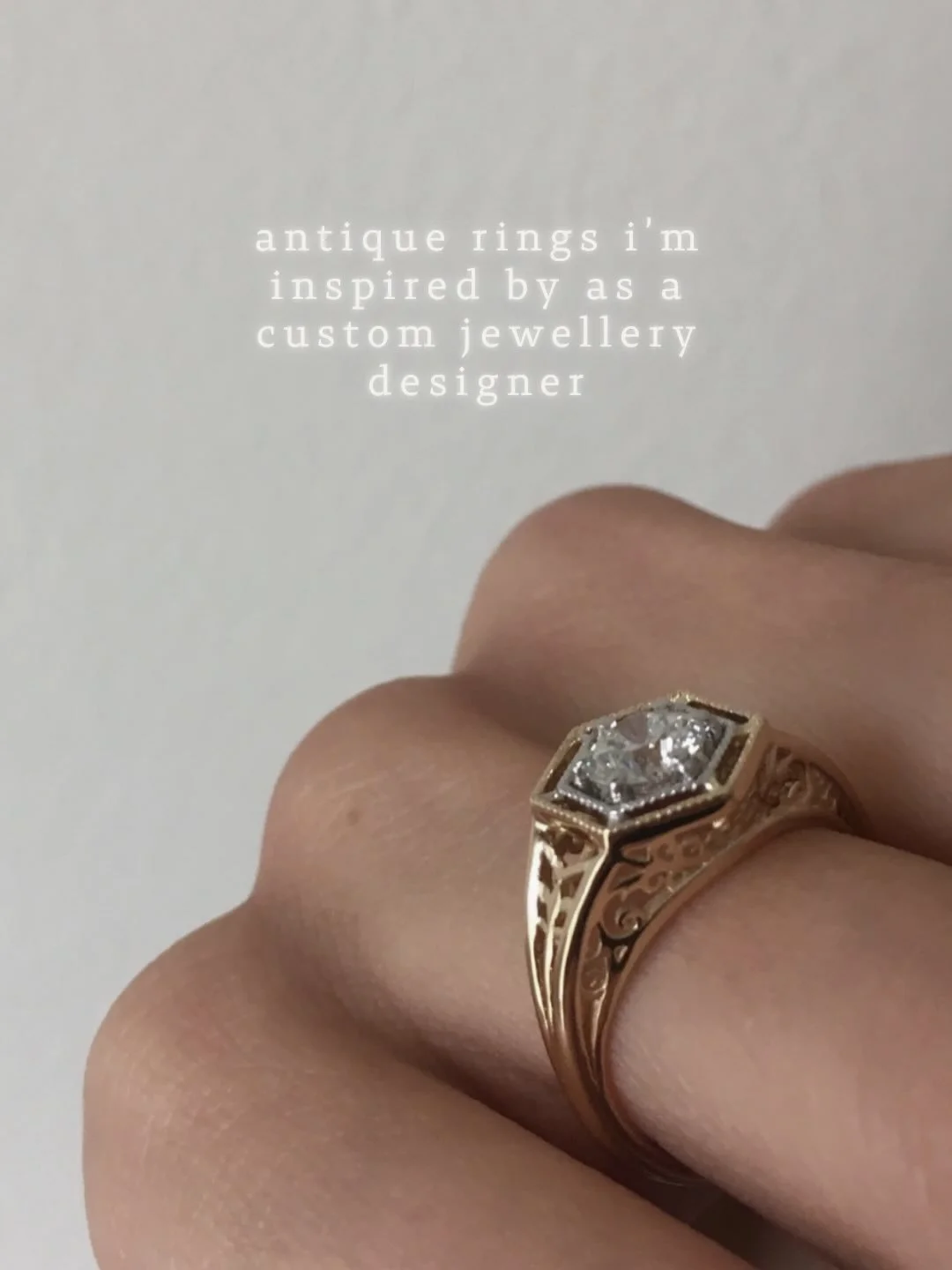 antique rings feel like tiny time capsules, shaped by hands that understood romance as something slow and glowing. 

i am forever inspired by the delicacy of the edwardian era, the sentiment of the victorian heart, the airy grace of la belle &eacute;