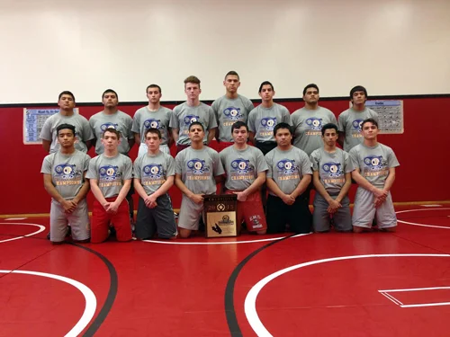 Downey High's CIF championship wrestling team. Efforts are underway to create an all-girls wrestling team.