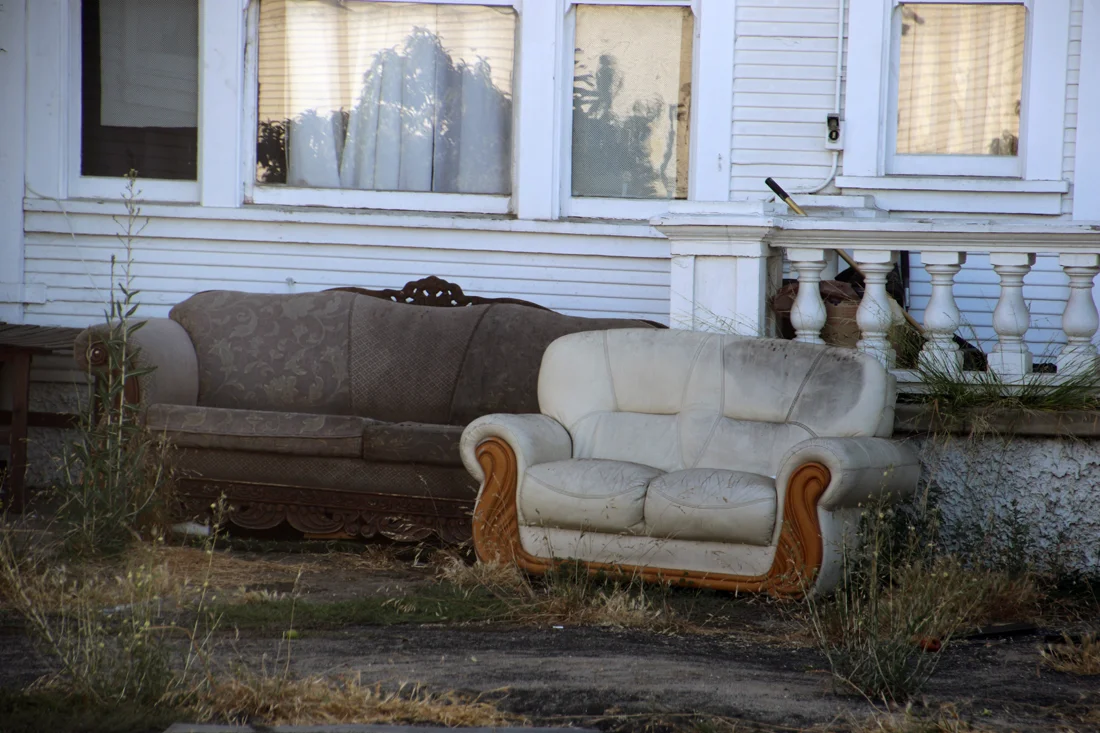 Clean-up efforts began at the Rives Mansion on Wednesday. Photo by Eric Pierce