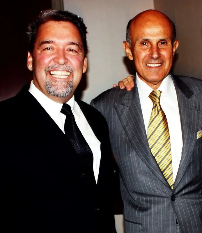 Brian Hews, left, and former L.A. County Sheriff Lee Baca.