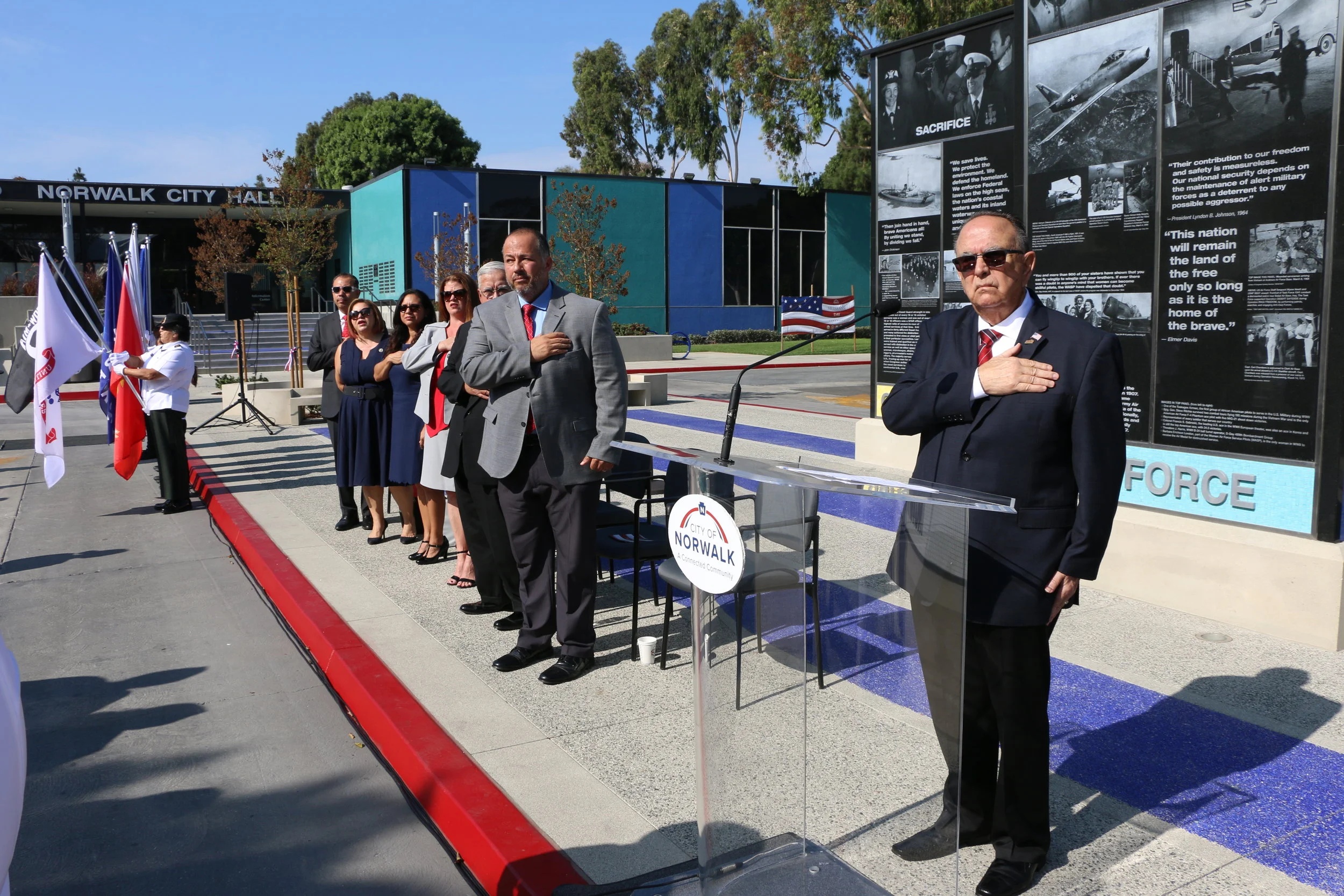 Norwalk mayor Luigi Vernola, right.