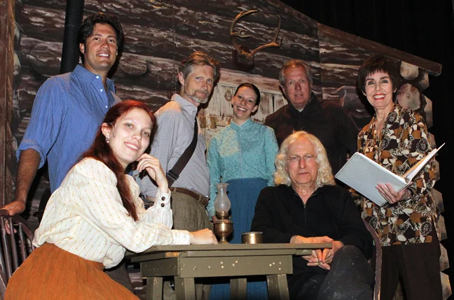 Jason Marquez, William T. Lewis, Lauren Mayfield, Ed Krieger, Marsha Moode, Laura Rensing and Richard Gould at a rehearsal for “Paint Your Wagon.”