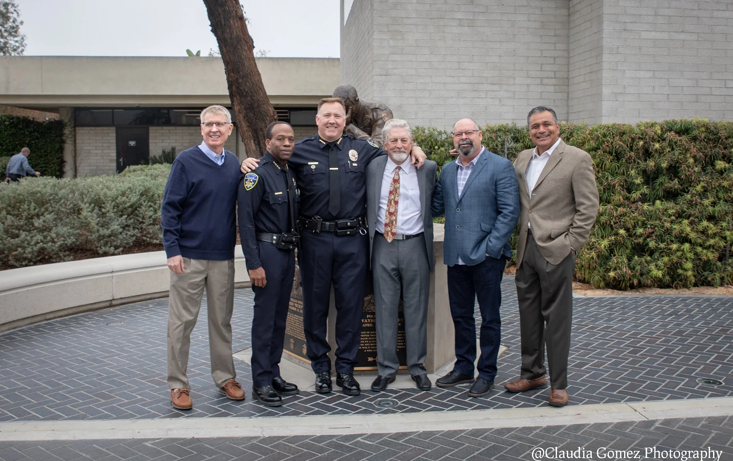 Downey police chiefs in attendance Tuesday included John Finch, Carl Charles, Dean Milligan, Greg Caldwell, Rick Esteves and Roy Campos. Photo by Claudia Gomez